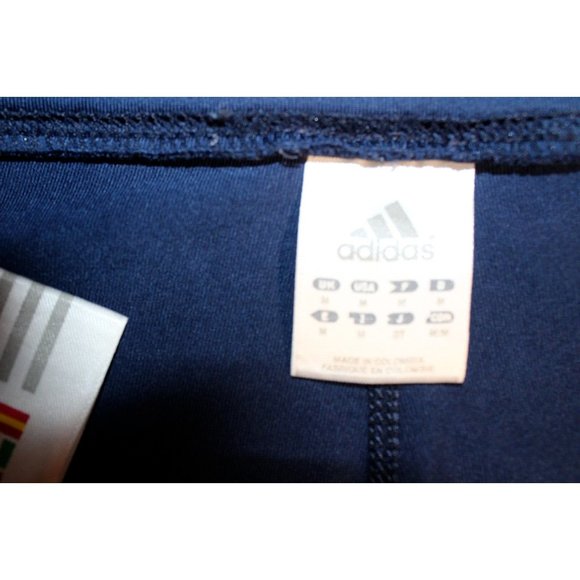 Girls Adidas Climalite 3 White Stripes Elastic Waist Pants Medium Blue Athletic - Picture 6 of 6